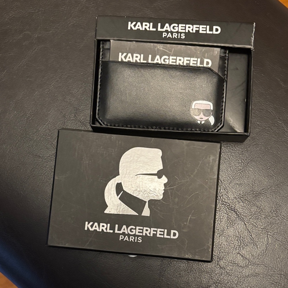 Karl Lagerfeld Black Card Holder with Iconic Design